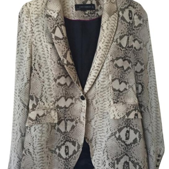 snake print blazer zara